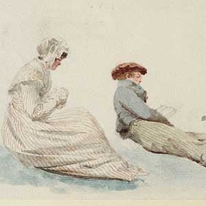 Man Reading, Woman Sewing