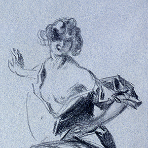 Seated Woman with Left Hand on Her Hip, and Study of a Hand