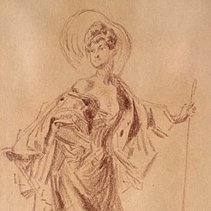 Woman Holding a Staff