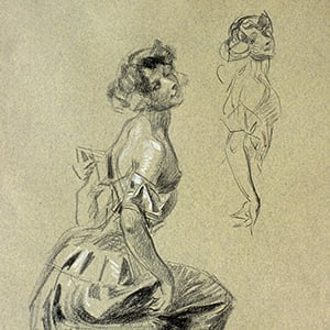 Woman Seated in Profile and a Study of Her Torso