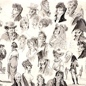 Sheet of Caricatures