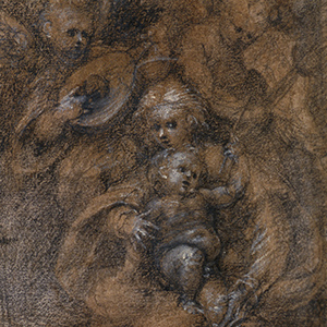 Madonna and Child with Angels; verso: Fragment of a Lamentation