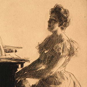 At the Piano (Miss Anna Burnett)