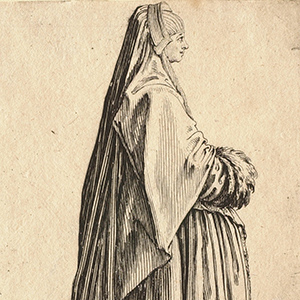 The Lady Wearing a Large Veil and a Dress Trimmed with Furs (La dame coiffée d'un grand voile et à la robe bordée de fourrures)