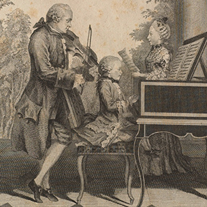 Leopold Mozart, father of eleven-year-old virtuoso Marianne Mozart and seven-year-old composer and music master Wolfgang Mozart (Leopold Mozart, Père de Marianne Mozart, virtuose agée de onze ans et de Wolfgang Mozart, compositeur et maître de musique âgé de sept ans)