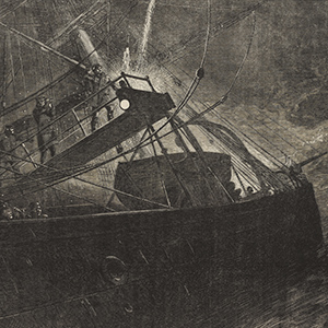 At Sea—Signalling a Passing Steamer