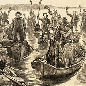 A "Proclaimed Meeting" Held in Boats in the West of Ireland