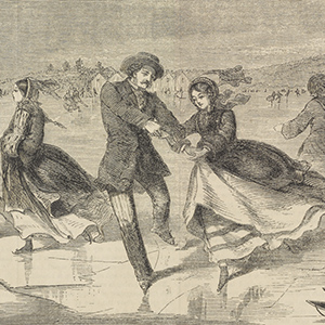 Skating on Jamaica Pond, Near Boston