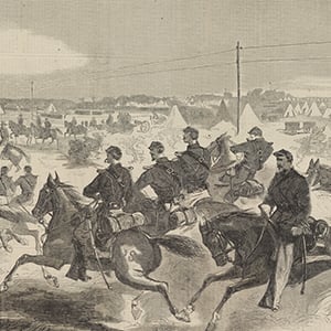 The Union Cavalry and Artillery Starting in Pursuit of the Rebels up the Yorktown Turnpike