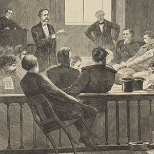 Jurors Listening to Counsel, Supreme Court, New City Hall, New York