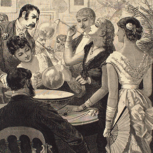The Amusements of Fashionable Society—Competitors at a "Soap-Bubble Party"
