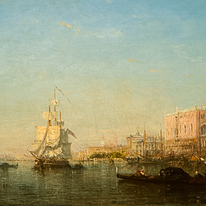 The Grand Canal, Venice (Frigate and Gondola, Basin of San Marco)