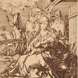 Virgin and Child by the Wooden Post