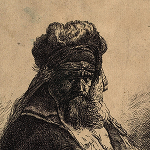 Old Bearded Man in a High Fur Cap, with Eyes Closed