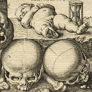 Sleeping Child with Four Skulls