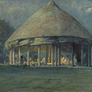 Hut in Moonlight, Iva, Savaii, Oct., 1890