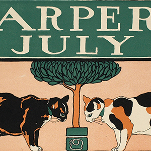 Two Cats and a Tree, July Harper's