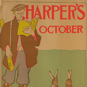 Man with a Rifle and Two Rabbits, October Harper's