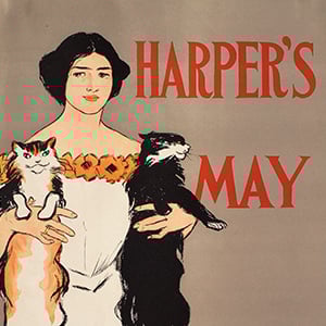 Girl Holding Two Cats, May Harper's