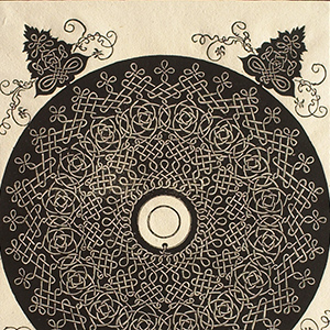 Third Knot, with a black circle on a white medallion