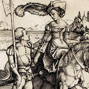 The Lady on Horseback with the Halberdier