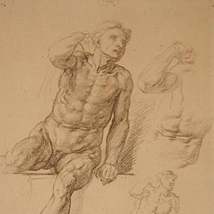 Studies of a Seated Male Nude