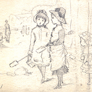 Children and Governess at the Beach