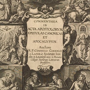 Frontispiece for Cornelio Cornelii a Lapide, Commentary on the Acts of the Apostles...