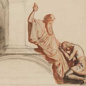 Study for a fresco depicting the sacraments of Confession and Absolution, Chapel of the Holy Spirit, Church of Saint-Merri, Paris