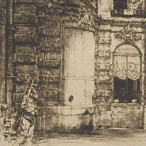 French Street Scene with Bearded Passer-By