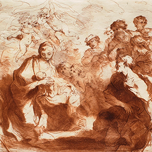 Adoration of the Shepherds with Joseph Kneeling Left