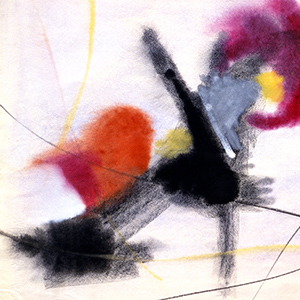 Abstract with Red, Yellow, and Black Figures