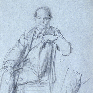 A. L. Smith, Sitting, with Sketch of Feet