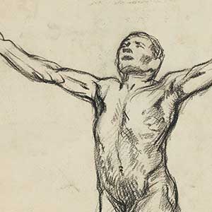 Nude Man with Arms Outstretched