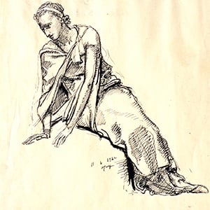 Seated Figure in Classical Attire