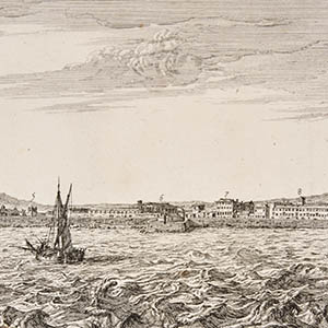 View of the Harbor and City of Barcelona