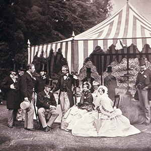 The Duchess of St. Alban's Stall, with Group of Their Royal Highnesses the Duke D'Aumale, the Count D'Eu, and the Duke D'Alençon