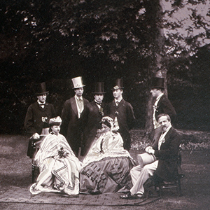 Group of Their Royal Highnesses the Princess Clementine de Saxe Cobourg Gotha, Her Sons and Daughter, the Duke D'Aumale, the Comte D'Eu, the Duke D'Alençon, and the Duke de Penthievre