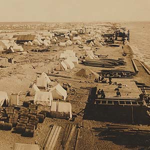 Construction Site, A Sea of Tents