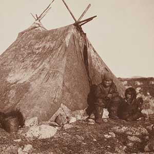 Studies of Greenland Eskimos: Tent with Two Children