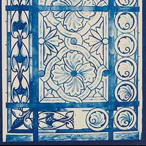 Drawing Sample of Stained Glass Panel with Organic Patterns