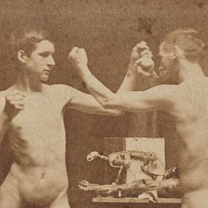 Two Male Nude Models Posing as Boxers, from The Grafly Album