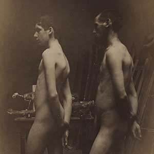 Two Standing Male Nudes in Profile, from The Grafly Album