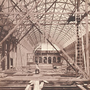 Interior View of the Palais de l'Industrie under Construction for the 1855 Exposition Universelle