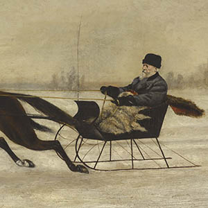 David Marsh in Horse-Drawn Sleigh in a Winter Landscape