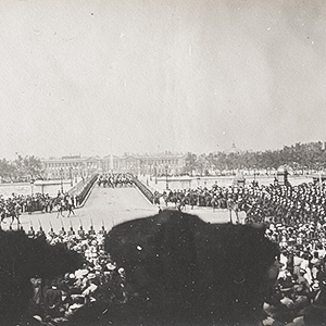 View from the Crowd of a Parade in the Place de la Concorde