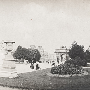 View of the Arc de Triomphe du Carrousel facing the Louvre