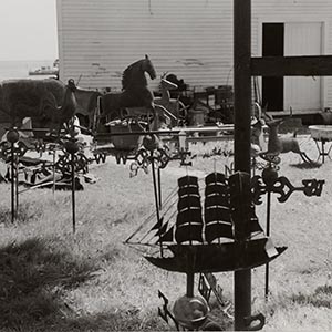 Untitled [Weathervanes outside Rubenstein's Antiques, Rockland, ME]
