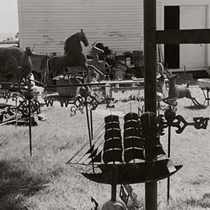 untitled [Weathervanes outside Rubenstein's Antiques, Rockland, ME]