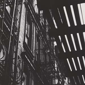 Fire escapes and Elevated train tracks, New York
